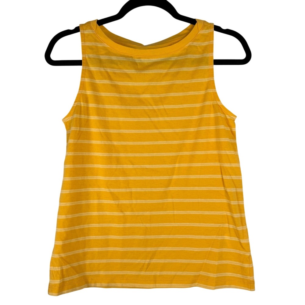 Lands End Womens Tank‎ Top Striped Sleeveless XXS Gold Yellow Casual NWOT